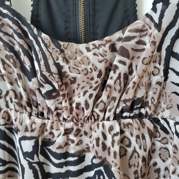 GUESS Dress Mini Animal Print Brown Black Size S - Picture 2 of 9